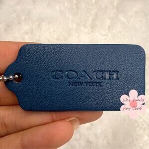 2" COACH Blue Fob Bag Charm Hang tag Hangtag